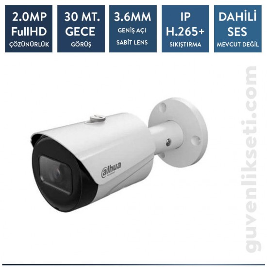 Dahua IPC-HFW1230S-S-0360B-S4 2 MP H.265+ IR Bullet Kamera(30m IR)